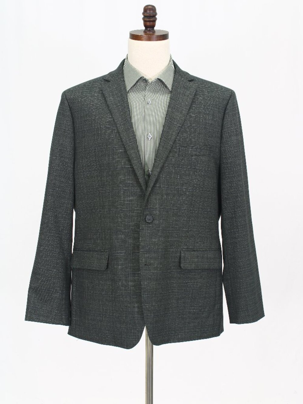 APT 9 48R Green Blazer Sport Coat Jacket 2-Button Check W528